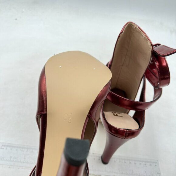 FSJ Women Pointed Toe Chunky High Heel Strappy Bootie Pump Ankle Wrap Slingback - Picture 6 of 8